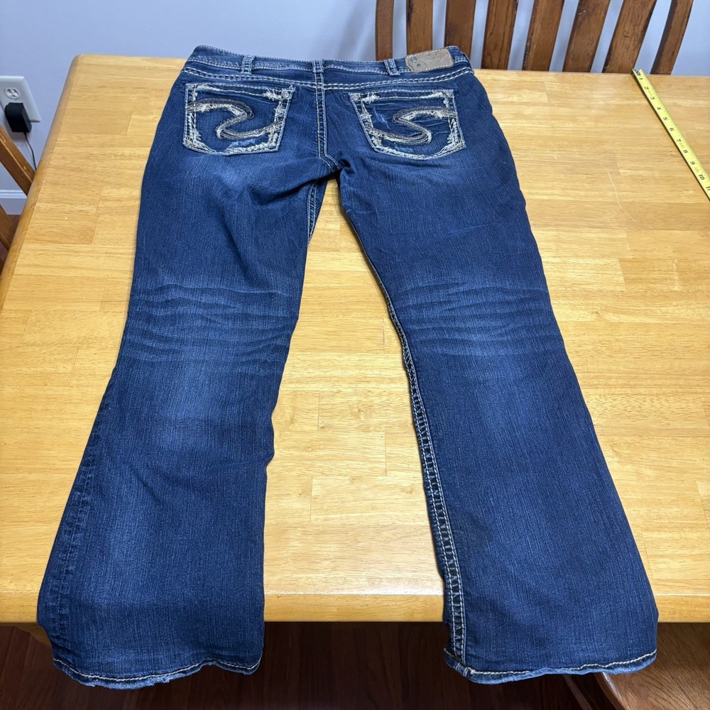 Silver Jeans Womens Size 34 x 31 Suki 17" Dark‎ Blue Bootcut - Picture 13 of 14